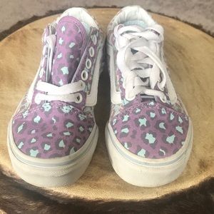 Girls Leopard Lace Up Vans
